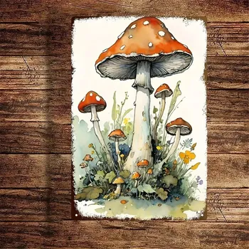 Plechová cedule BAF Plechová vintage cedule. Muchomůrka červená. 30 x 20 cm