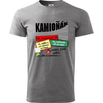 Pánská móda Výhody řidiče kamionu - Klasické pánské triko vyšší gramáže - M ( Tmavě šedý melír )