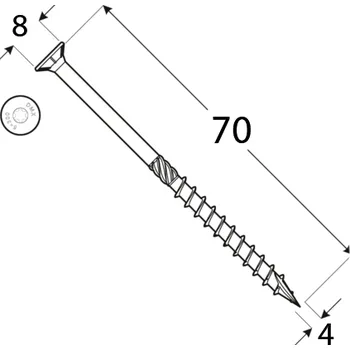 Vrut CS 40070 tesařský vrut se zapuštěnou hlavou 4x70 200kus/bal