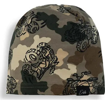 Módní doplněk ESITO | Jarní čepice Čtyřkolky - hnědá / 50