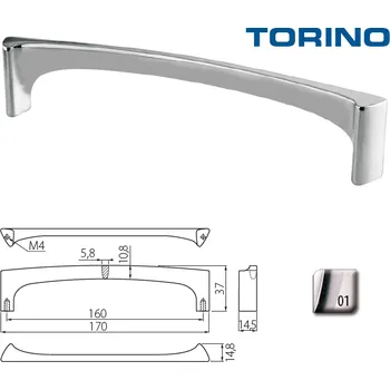 Nábytkové kování Uch. UZ-TORINO-160-01 chrom Doprodej