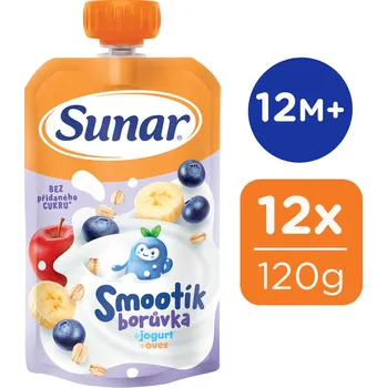 Sunar Smootík borůvka, jogurt, oves - 12 x 120 g