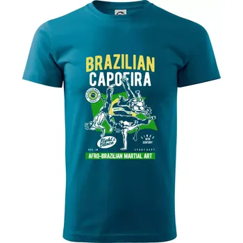 Pánské tričko Brazilian Capoeira - Klasické pánské triko vyšší gramáže - 4XL ( Petrolejová )