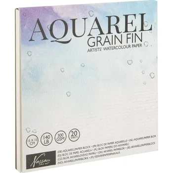 Grafix Blok s papírem na akvarelové malování, 15x15 cm, 20 listů, 300gms