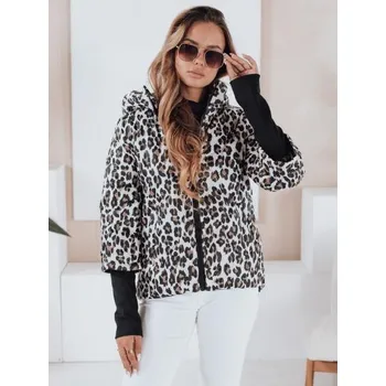Dámská bunda Dámská přechodová bunda s leopardím vzorem VARESSA bílá