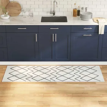 Koberec vidaXL Kuchyňský koberec Bílá 180 x 60 cm samet