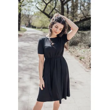 Dámské šaty Bambusové šaty Madison s kr. rukávem černé Velikost: M