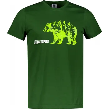 Pánské tričko Pánské triko s krátkým rukávem ALTISPORT ALM193129 LAHVOVĚ ZELENÁ M