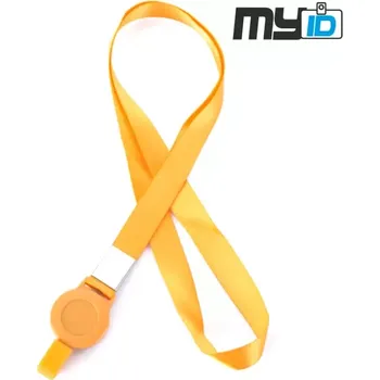 Šňůrka na krk Enjoy s klipem a navijákem, oranžová, 1ks