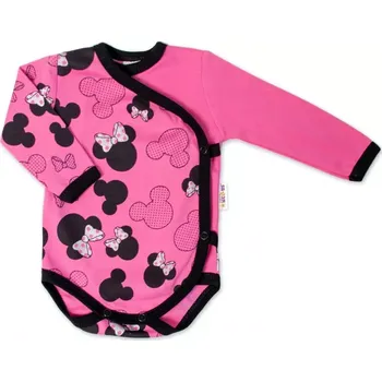 Kojenecký body Baby Nellys Kojenecké body dl. rukáv Zap. bokem Minnie Růžové, vel. 56