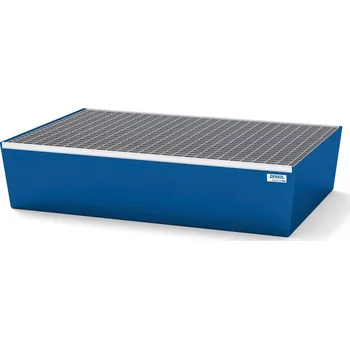 Olejová vana Záchytná vana classic-line, z oceli, pro 2 sudy, lakovaná, s roštem, 1236x815x255