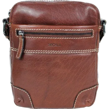 SEGALI Pánská kožená taška přes rameno 225577 hnědá