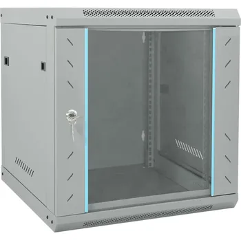 Policová skříň vidaXL Síťový kabinet s úložištěm Šedá 53 x 60 x 60 cm Ocel