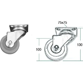 Pojezdové kolečko Kolečko zatez. šedá pr.100mm, 55kg
