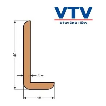 Stavební profil Lišta dřevěná L 4018 2m c.9