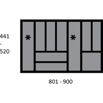 Příborník do zásuvky Pribornik 441-520/801-900 stříbrná 44945/9194940