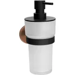 Sapho LARISSA dávkovač mýdla 250ml, mléčné sklo, černá/měď mat (WS019BC)