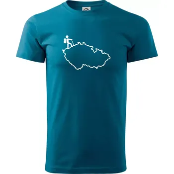 Pánská móda Český turista - Klasické pánské triko vyšší gramáže - M ( Petrolejová )
