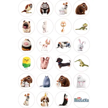 Jedlá dekorace na dort TAJNÝ ŽIVOT MAZLÍČKŮ-10 Materiál: Jedlý papír