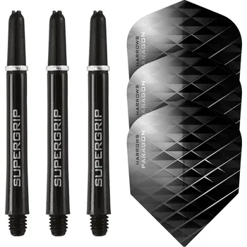 Příslušenství pro šipky Harrows Sada Twin Pack (násadky + letky) black/silver medium