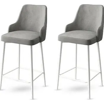 Barová židle Sada barových židlí Enox Grey and White, 2 ks, šedá