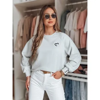 Dámská mikina Dámská oversize mikina s výšivkou srdíček MONLOVE modrá