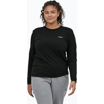 Dámská móda Dámské tričko Longsleeve Patagonia P-6 Logo Responsibili-Tee black