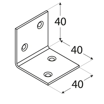 Tesařské kování KS2 - úhelník široký 40x40x40x1,5 mm