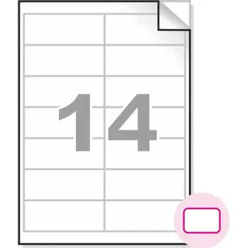 Samolepící etiketa Samolepící etikety, A4, 100ks, (99,1x38,1mm), 14ks/A4 - zaoblené