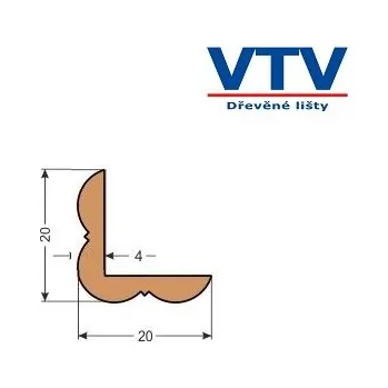 Stavební profil Lišta dřevěná LDO 2020 2,5m c.22