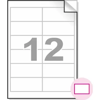 Samolepící etiketa Samolepící etikety, A4, 100ks, (97x42,4mm), 12ks/A4 - hranaté