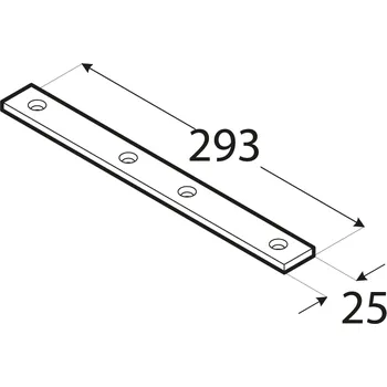Tesařské kování LW7 - spojka úzká 293x25x5,0 mm