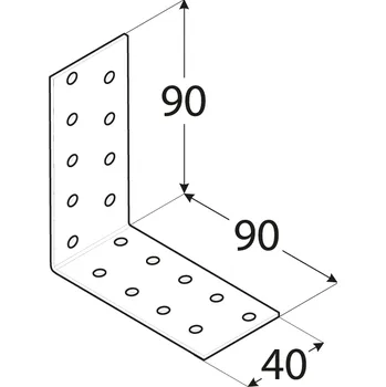 Tesařské kování KM16 - úhelník montážní 90x90x40x2,0 mm