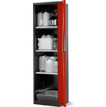 Skříň na chemikálie Systema CS-53R, korpus antracit, křídlové dveře červené, 3 vložné police a vana