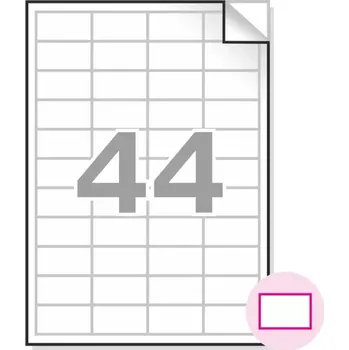 Samolepící etiketa Samolepící etikety, A4, 100ks, (48,5x25,4mm), 44ks/A4 - hranaté