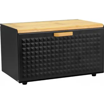 Dóza na potraviny Haus Roland Chlebník s bambusovým víkem, černý Haus Roland