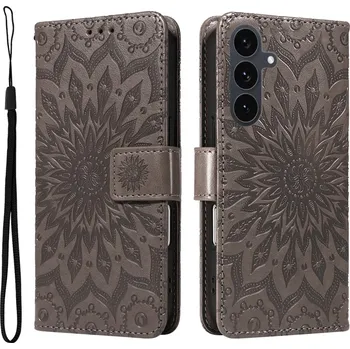 Pouzdro na mobilní telefon Sunflower knížkové pouzdro na Samsung Galaxy S25 FE - šedé