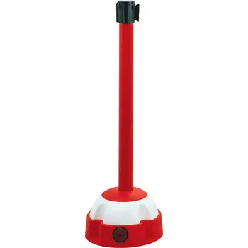 parkovací zábrana Vymezovací sloupek typ K 400 s integrovanou samonavíjecí páskou (červeno-bílá), červený