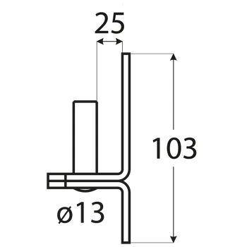 Dveřní kování C 13/25c držák čepu d 13 mm /25 mm černý