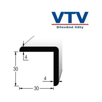 Podlahová lišta Lišta dřevěná rohová 3030 folie Olše 145cm