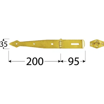 Visací zámek ZZB 200 Závěs zamykací brankový pásový 200x2,5 mm
