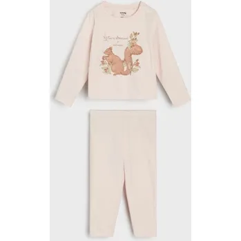 Dívčí spodní prádlo Sinsay - Dvoudílná pyžamová souprava - pastelová růžová - 433EV-03X - 433EV-03X-80