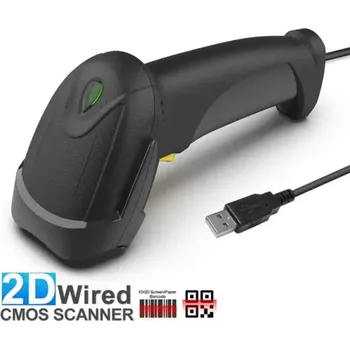Čtečka čárových kódů Čtečka čárových, 2D a QR kódů, USB + stojan