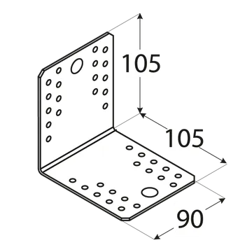 Tesařské kování KL5 - úhelník spojovací 105x105x90x2,5 mm