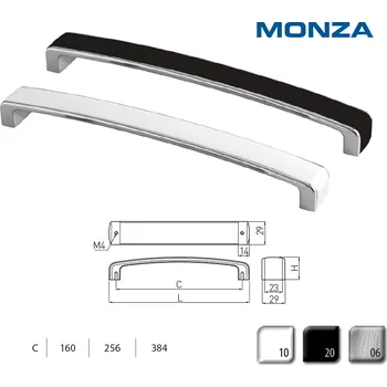 Nábytkové kování Uch. UZ-MONZA-160-20 černá DOPRODEJ