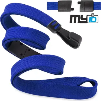 Šňůrka na krk rozpojovací s plastovou karabinou, 1ks, modrá