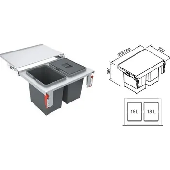Odpadkový koš Kos odpadkový GARBO 60-2 18+18L