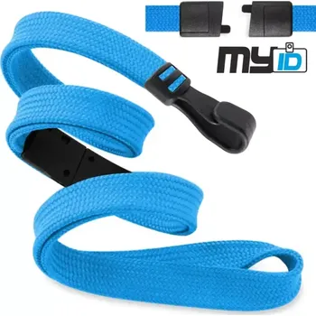 Šňůrka na krk rozpojovací s plastovou karabinou, 1ks, sv. modrá