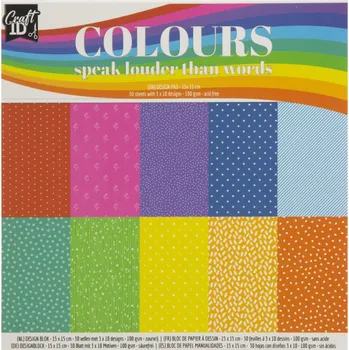 Barevný papír Grafix Designový papír, 15x15 cm, 20 listů, 100 gms - Colours