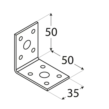 Tesařské kování KL1 - úhelník spojovací 50x50x35x2,5 mm